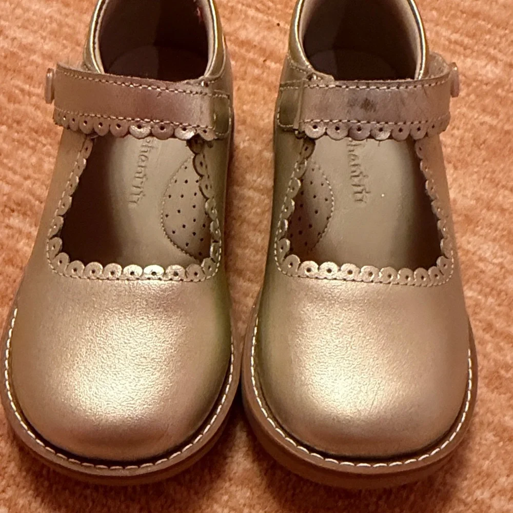 Elephantito Metallic Gold Mary Jane Dress Shoes